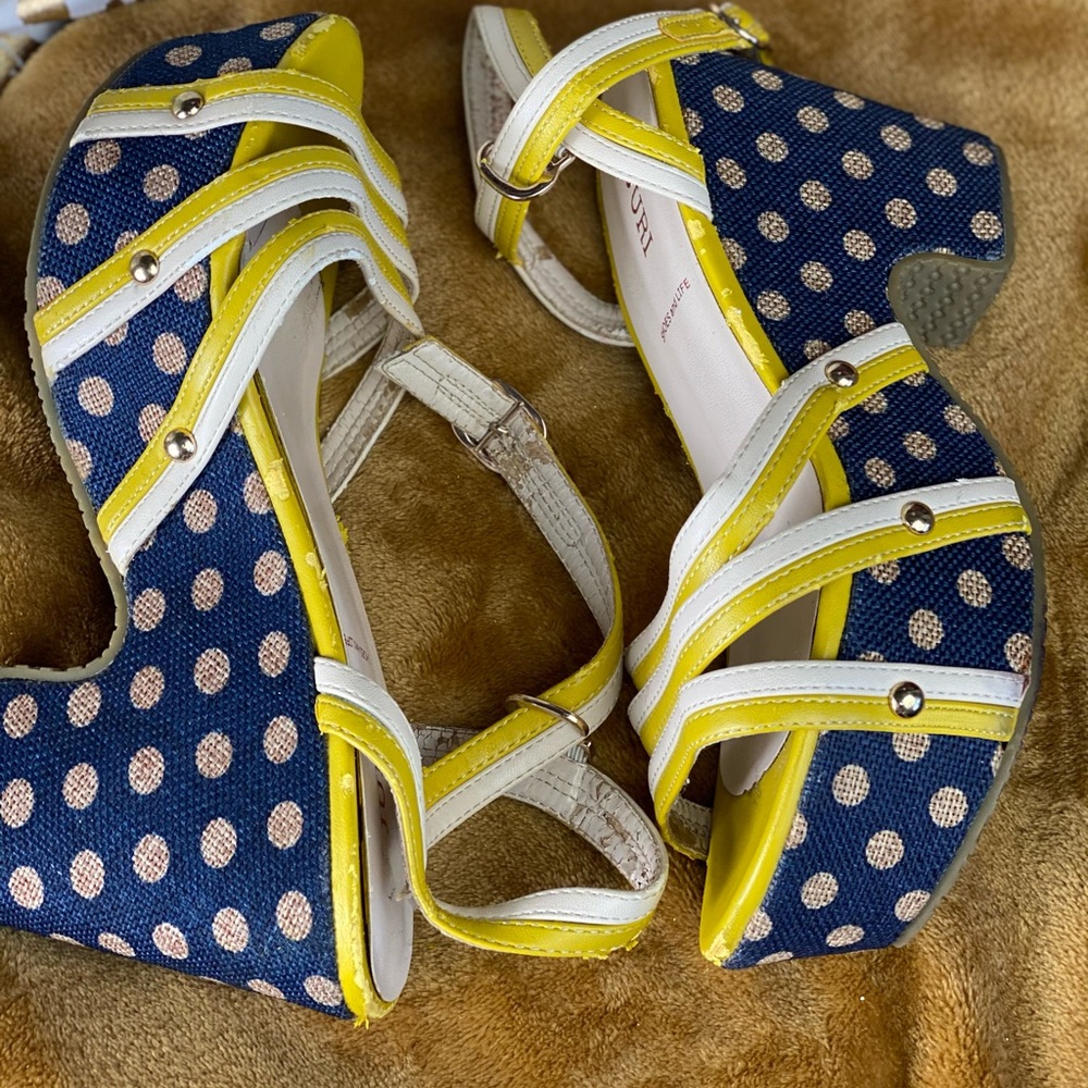 Juri yellow and demim Woven Platform